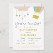 Warm luchtballon en neutraal Baby shower tussen cl Kaart (Voorkant)