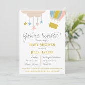 Warm luchtballon en neutraal Baby shower tussen cl Kaart (Staand voorkant)