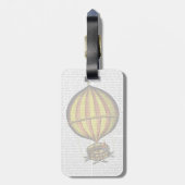 Warm luchtballon, geel en rood bagagelabel (Achterkant verticaal)