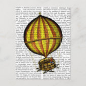 Warm luchtballon, geel en rood briefkaart (Voorkant)