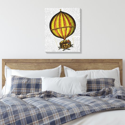 Warm luchtballon, geel en rood canvas afdruk (Insitu (Slaapkamer))