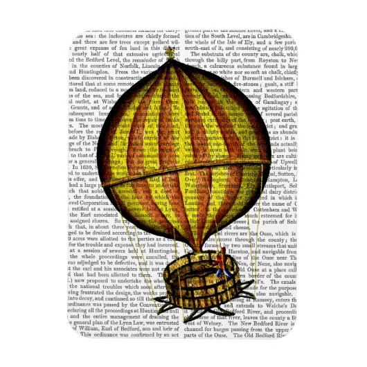 Warm luchtballon, geel en rood magneet (Verticaal)