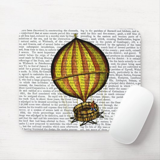 Warm luchtballon, geel en rood muismat (Met muis)