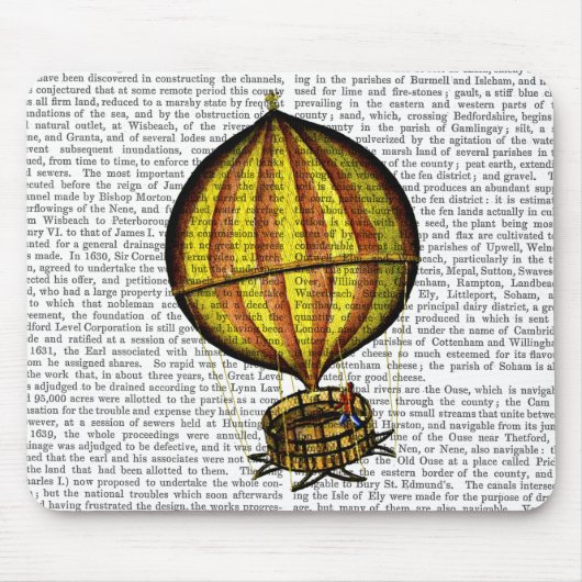 Warm luchtballon, geel en rood muismat (Voorkant)