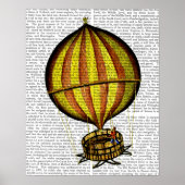 Warm luchtballon, geel en rood poster (Voorkant)
