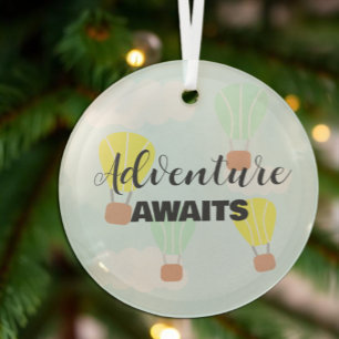 Warm luchtballon Genderneutraal Baby shower Glas Ornament