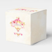 Warm luchtballon Roze Gele Gele Rozen Bedankdoosjes (Voorkant Zijde)