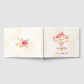 Warm luchtballon Roze Gele Gele Rozen Gastenboek (Volledig)