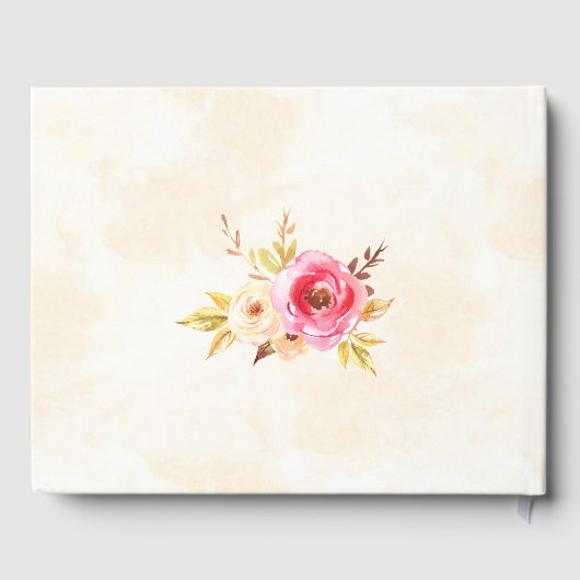 Warm luchtballon Roze Gele Gele Rozen Gastenboek (Achterkant)