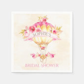 Warm luchtballon Roze Gele Gele Rozen Servet (Voorkant)