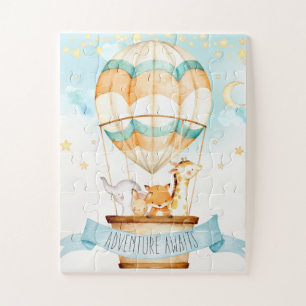 Warm luchtballon voor snelle dieren - avontuur legpuzzel