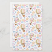 Warm luchtballon Whimsical Waterverf Patroon (Voorkant / Achterkant)