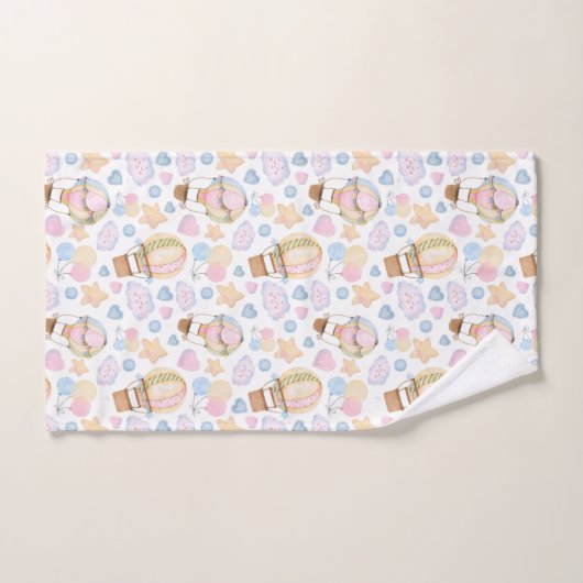 Warm luchtballon Whimsical Waterverf Patroon Bad Handdoek (Handdoek)