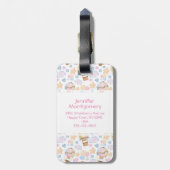 Warm luchtballon Whimsical Waterverf Patroon Bagagelabel (Achterkant verticaal)