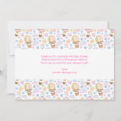 Warm luchtballon Whimsical Waterverf Patroon Bedankkaart (Achterkant)