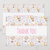 Warm luchtballon Whimsical Waterverf Patroon Bedankkaart (Voorkant / Achterkant)