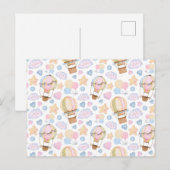 Warm luchtballon Whimsical Waterverf Patroon Briefkaart (Voorkant / Achterkant)