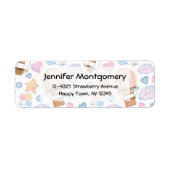 Warm luchtballon Whimsical Waterverf Patroon Etiket (Voorkant)