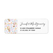 Warm luchtballon Whimsical Waterverf Patroon Etiket (Voorkant)