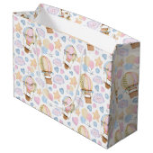 Warm luchtballon Whimsical Waterverf Patroon Groot Cadeauzakje (Achterkant Gekanteld)