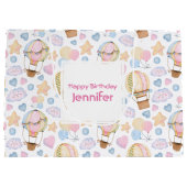 Warm luchtballon Whimsical Waterverf Patroon Groot Cadeauzakje (Achterkant)