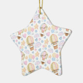 Warm luchtballon Whimsical Waterverf Patroon Keramisch Ornament (Links)