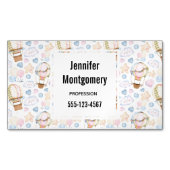 Warm luchtballon Whimsical Waterverf Patroon Magnetisch Visitekaartje (Voorkant)