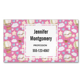 Warm luchtballon Whimsical Waterverf Patroon Magnetisch Visitekaartje