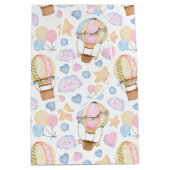 Warm luchtballon Whimsical Waterverf Patroon Medium Cadeauzakje (Voorkant)