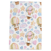 Warm luchtballon Whimsical Waterverf Patroon Medium Cadeauzakje (Achterkant)
