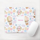 Warm luchtballon Whimsical Waterverf Patroon Muismat (Met muis)