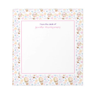 Warm luchtballon Whimsical Waterverf Patroon Notitieblok