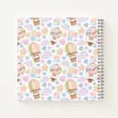 Warm luchtballon Whimsical Waterverf Patroon Notitieboek (Achterkant)