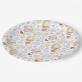 Warm luchtballon Whimsical Waterverf Patroon Papieren Bordje (Gekanteld)