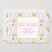 Warm luchtballon Whimsical Waterverf Patroon Save The Date (Voorkant)