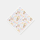 Warm luchtballon Whimsical Waterverf Patroon Servet (Hoek)