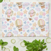 Warm luchtballon Whimsical Waterverf Patroon Theedoek (Gevouwen)