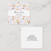 Warm luchtballon Whimsical Waterverf Patroon Vierkante Visitekaartje (Voorkant / Achterkant)