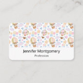 Warm luchtballon Whimsical Waterverf Patroon Visitekaartje (Voorkant)