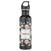 Warm luchtballon Whimsical Waterverf Patroon Waterfles (Voorkant)