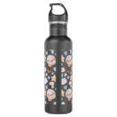 Warm luchtballon Whimsical Waterverf Patroon Waterfles (Achterkant)