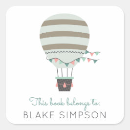 Warm-luchtballonboekkenteken Vierkante Sticker