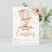 Warm luchtballondier raad hoeveel Snoepjes Kaart (Staand voorkant)