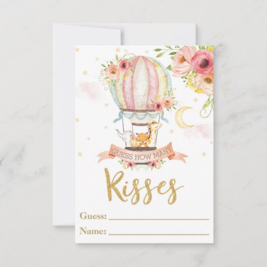 Warm luchtballondieren raden hoeveel kissers Kaart (Voorkant)