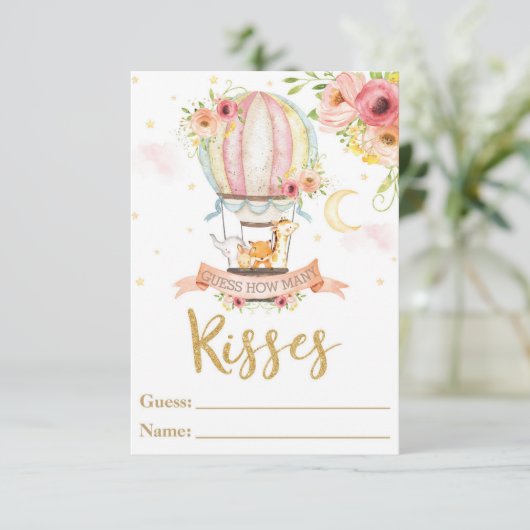 Warm luchtballondieren raden hoeveel kissers Kaart (Staand voorkant)