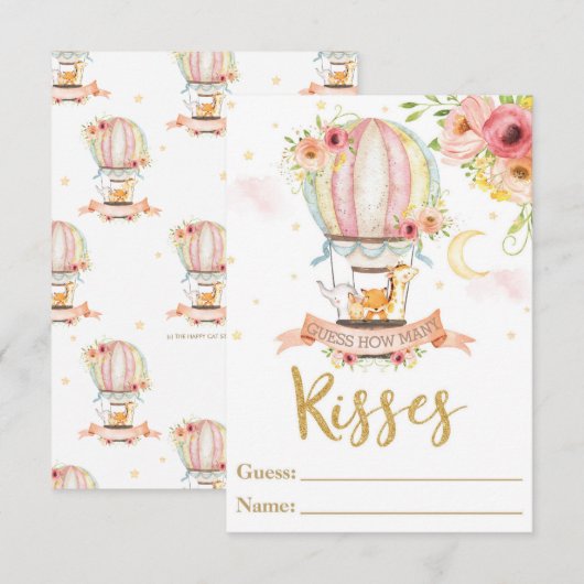 Warm luchtballondieren raden hoeveel kissers Kaart (Voorkant / Achterkant)