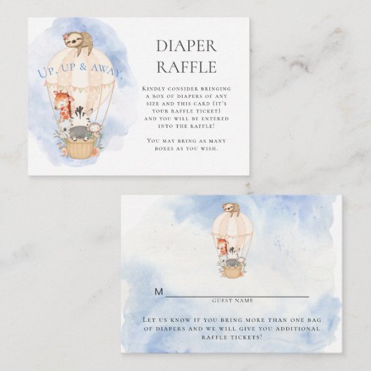 Warm luchtballondiertjes Waterverf luidere rotting Informatiekaartje (Voorkant / Achterkant)