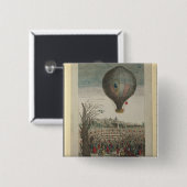 Warm-luchtballonexperiment Vierkante Button 5,1 Cm (Voorkant /achterkant)