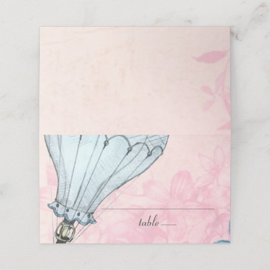  Warm Luchtballonhuwelijk Plaatskaartje (Buitenkant ongevouwen)