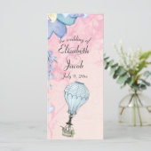  Warm Luchtballonhuwelijk Programmakaart (Staand voorkant)